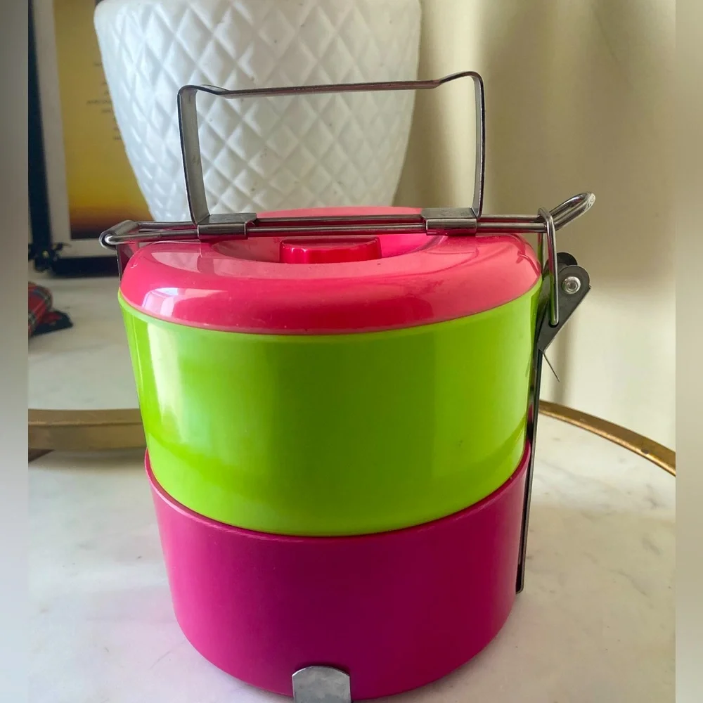 Color block 2 layer tiffin from thailand . NEW. - Picture 1 of 3